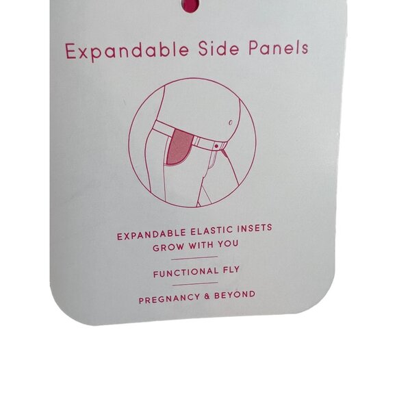 Isabel Maternity By Ingrid & Isabel Denim Midi Shorts W/ Expandable Side Panels - Picture 4 of 5